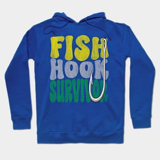 Fish Hook Survivor (retro distressed) Hoodie